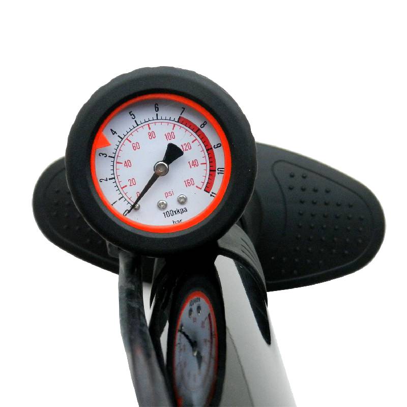 Bicycle Track Pump with Gauge - Dual Head