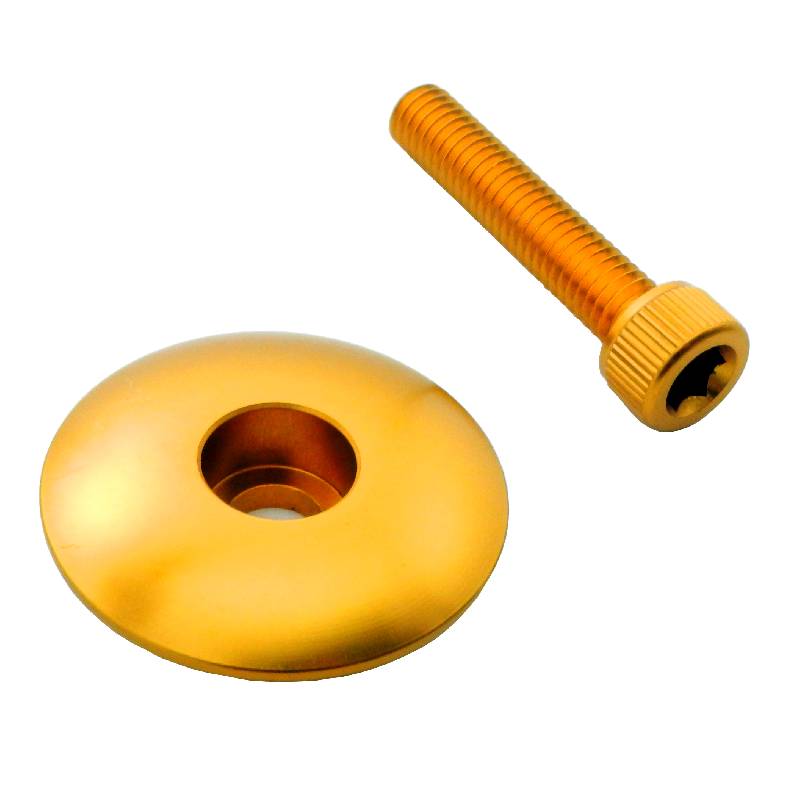 Alloy Ahead Top Cap and Bolt - Orange